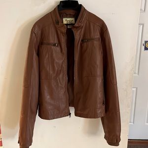 Maralyn & me brown faux leather jacket